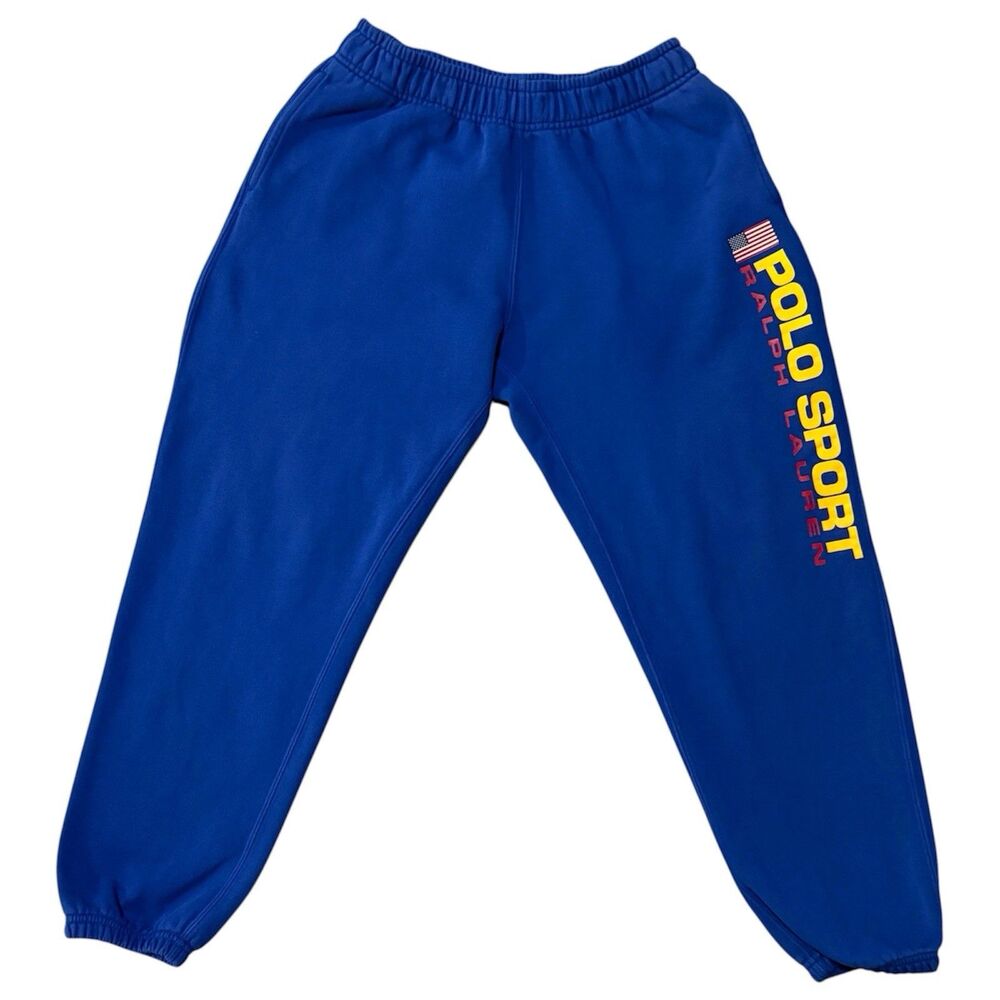 Vintage Polo Sport Ralph Lauren Sweatpants Joggers Blue Fleece Retro Men’s M